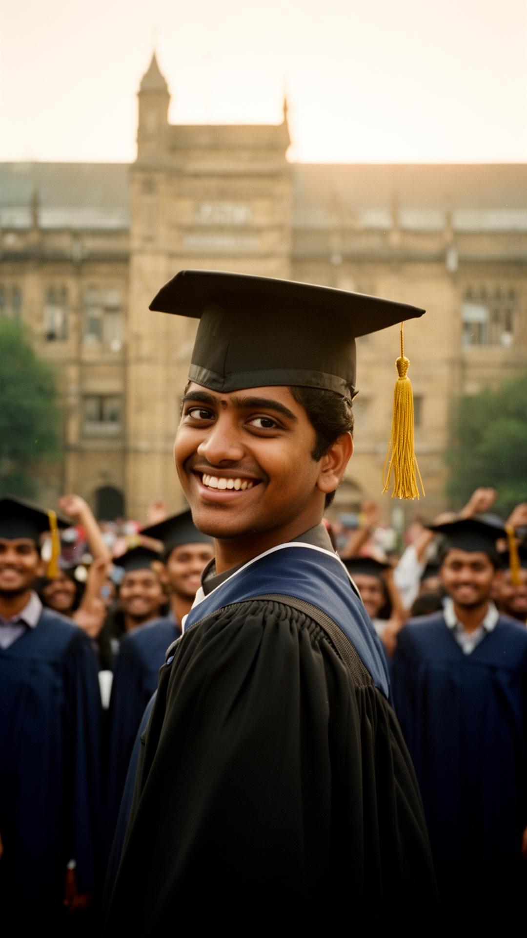 You walk across the stage.