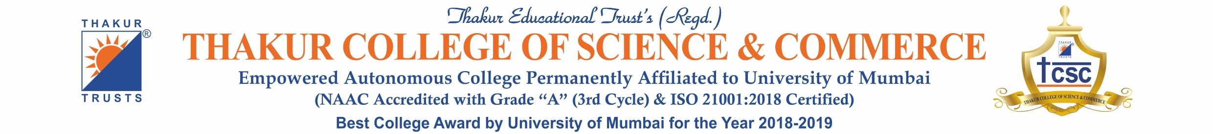 Thakur College of Science and Commerce official logo