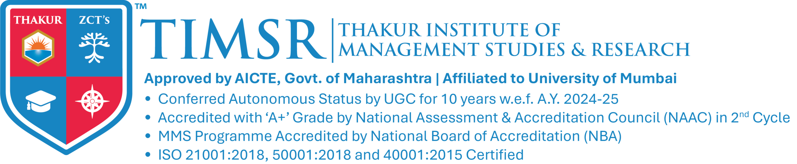 Thakur Institute of Management Studies and Research official logo